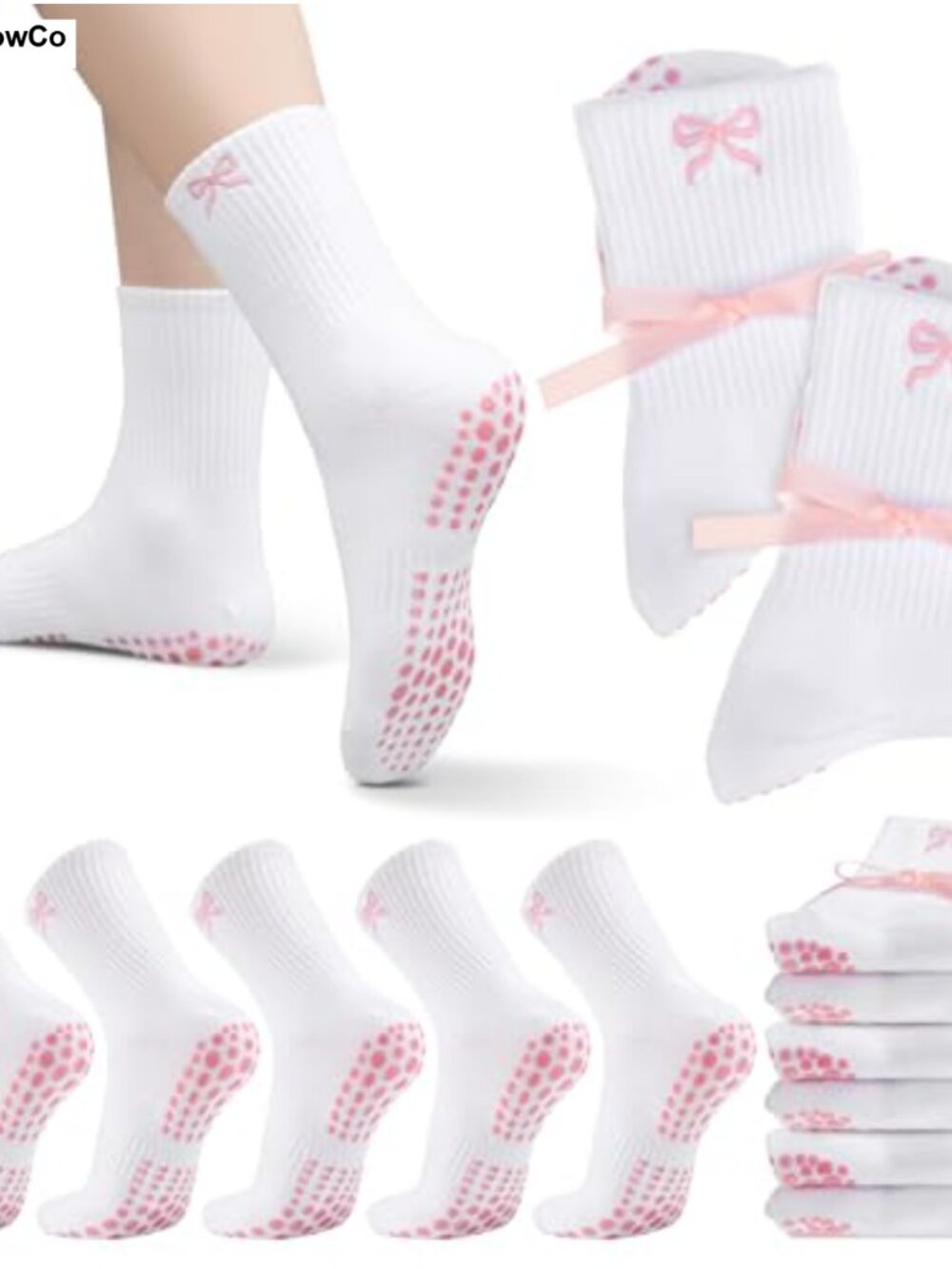 5 Pairs Grip Socks Cotton Non-Slip Pilates Yoga Ballet Gift